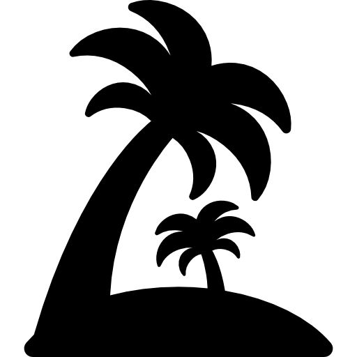 Island With Palm Trees Free Vector Icons Designed