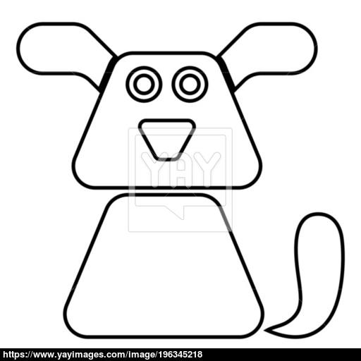 Dog Icon Black Color Illustration Flat Style Simple Image Vector