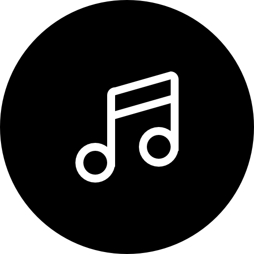 Music Black Circular Button