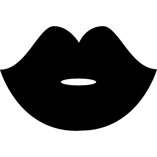 Woman Black Lips Shape Icons Free Download