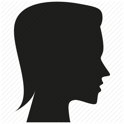 Avatar, Face, Head, Profile, Side View, User, Woman Icon