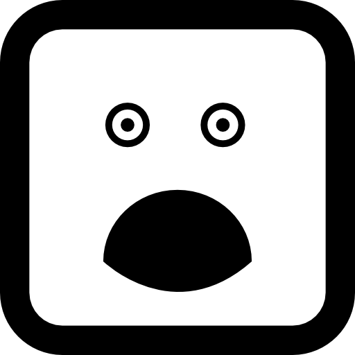 Surprised Rounded Square Face Icons Free Download