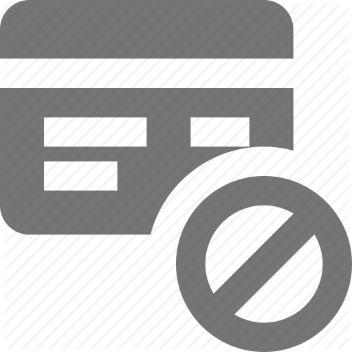 Block, Credit Card, Stop Icon