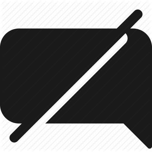 Blocked, Bubble, Crossed, Message Icon