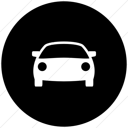 Flat Circle White On Black Raphael Car Icon
