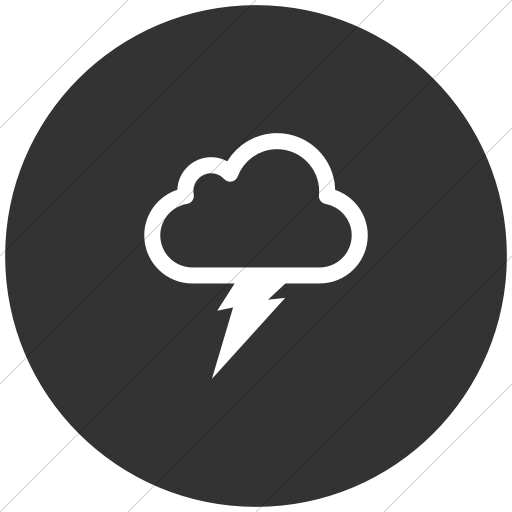 Flat Circle White On Dark Gray Raphael Thunder Cloud Icon