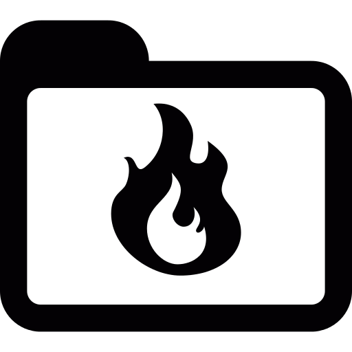 Folder With A Flame Png Icon