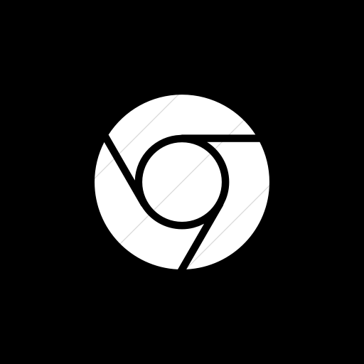 Flat Square White On Black Raphael Chrome Icon