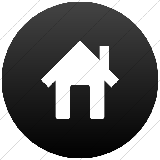 Flat Circle White On Black Gradient Broccolidry House Icon