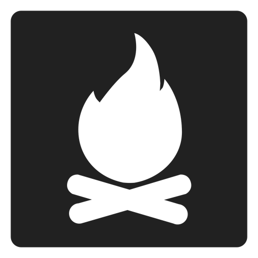 Camping Bonfire Square Icon