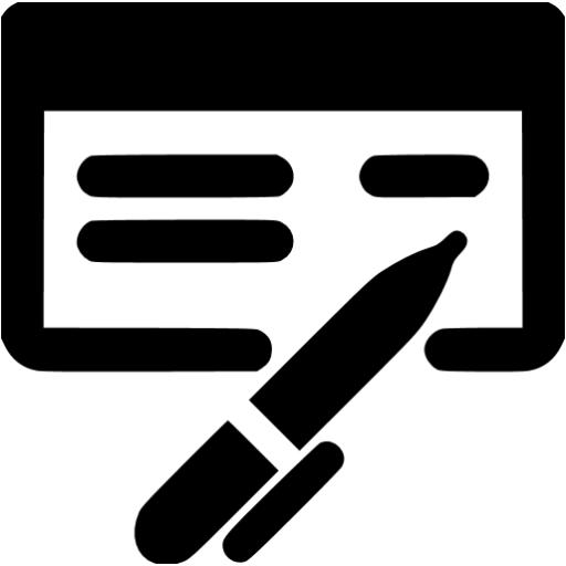 Black Check Book Icon