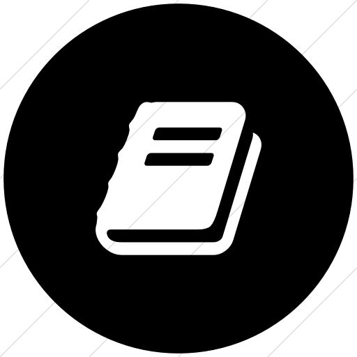 Flat Circle White On Black Bootstrap Font Awesome Book Icon