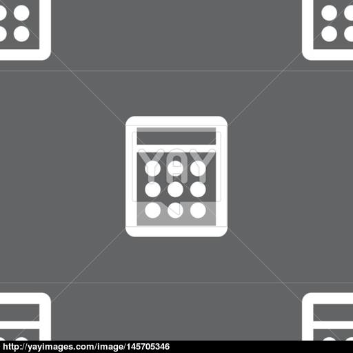 Calculator Sign Icon Bookkeeping Symbol Seamless Pattern