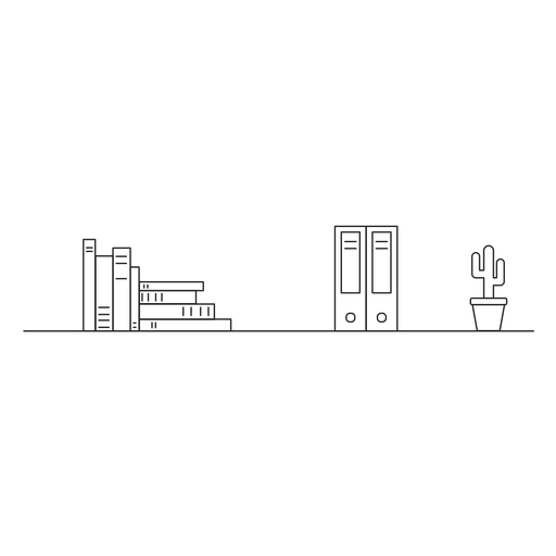 Office Wall Bookshelf Stroke Icon