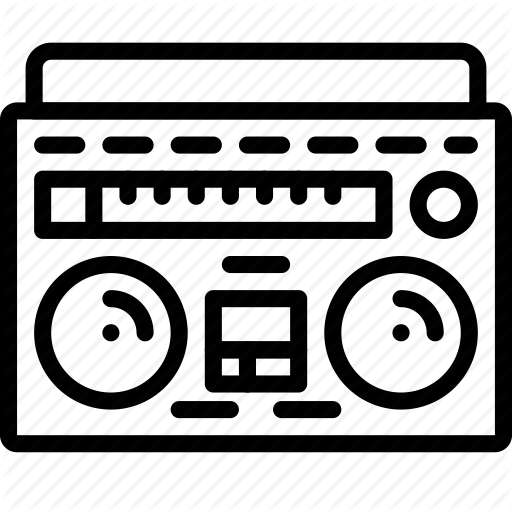 Audio, Boombox, Music, Outline, Retro, Tech Icon
