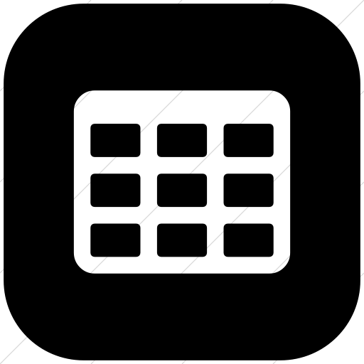 Flat Rounded Square White On Black Bootstrap Font