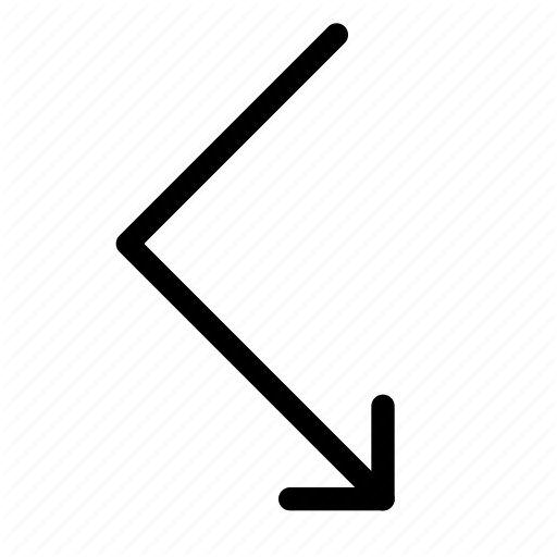 Arrow, Bounce, Down, Left, Turn Icon