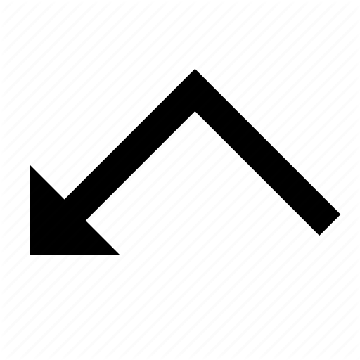 Arrow, Bounce, Left, Ricochet, Top Icon