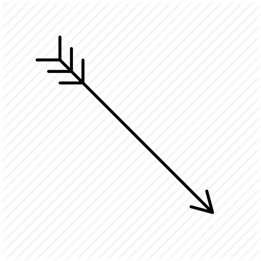 Archery, Arrow, Bow, Down, Hipster, Right Icon