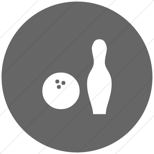 Flat Circle White On Gray Classica Bowling Ball And Pin