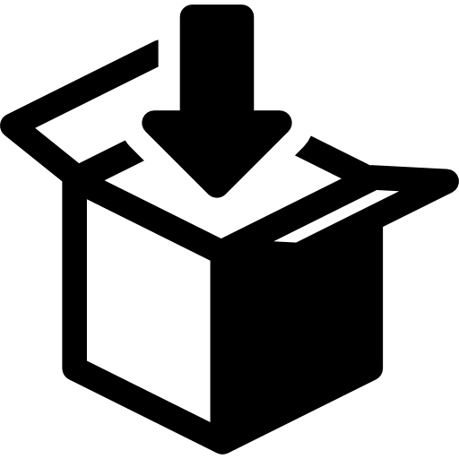 Package Box With Down Arrow Icons Free Download