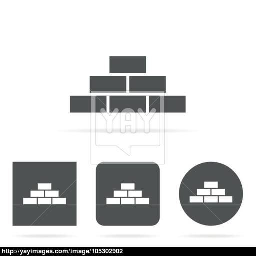 Brick Wall Symbol Icon Vector