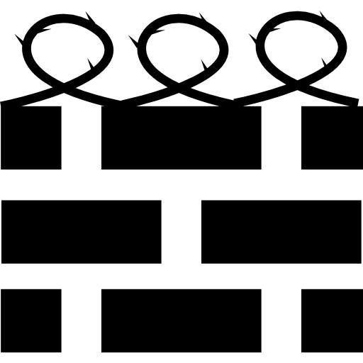 Brick Wall With Barbed Wire Icons Free Download