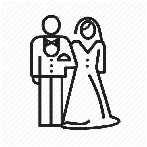 Bride, Couple, Dress, Groom, Happy, Wedding, Woman Icon