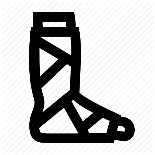 Broken, Foot, Fracture, Leg Icon