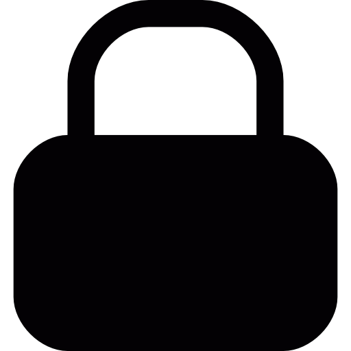 Closed Lock Of Rounded Rectangular Shape Icons Free Download