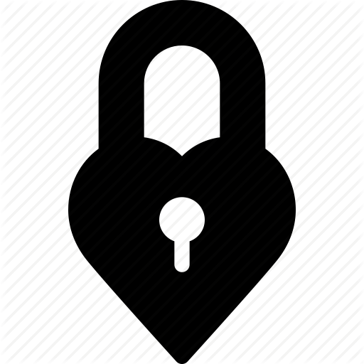 Heart, Key, Lock, Padlock, Secure Icon
