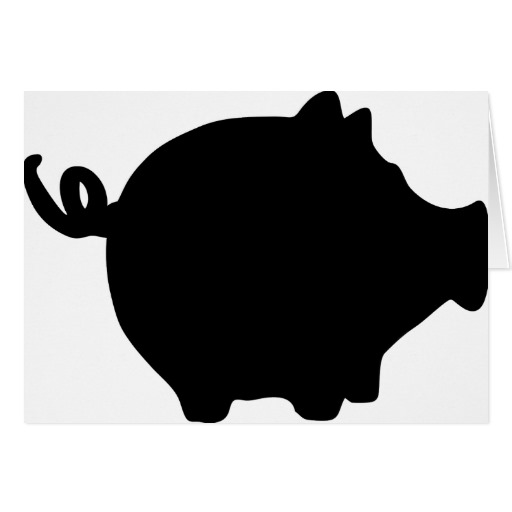 Piggy Bank Icon Black