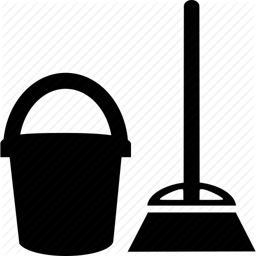 Broom, Bucket, Clear, Net Icon