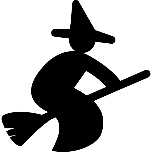 Halloween Witch On Broom Icons Free Download