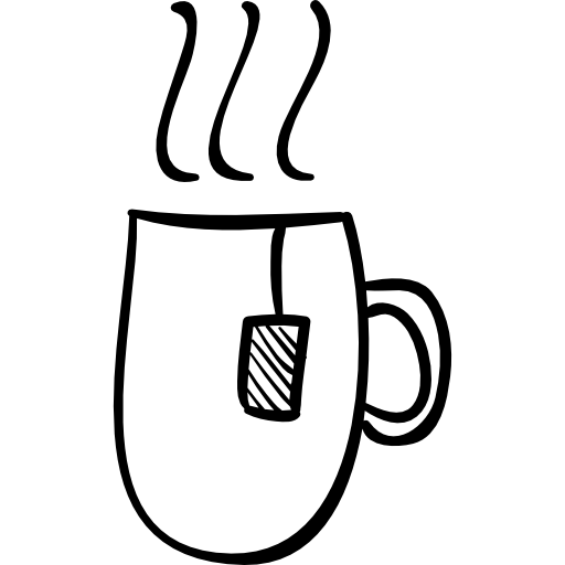 Hot Tea Cup Hand Drawn Outline