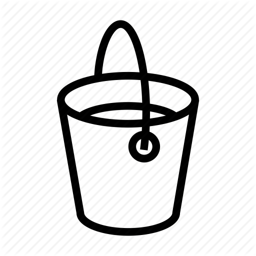 Bucket, Coloring, Colors, Full, Paint, Wall Icon