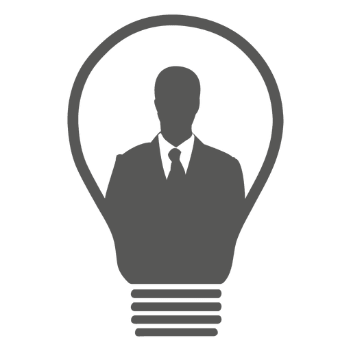 Businessman Inside Bulb Icon