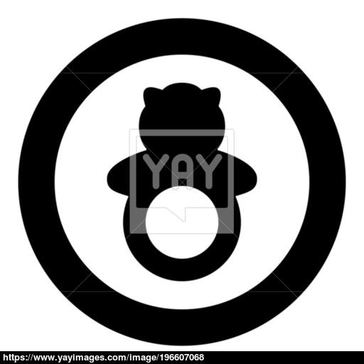 Rattle Black Icon In Circle Vector Illustration Isolated Vector