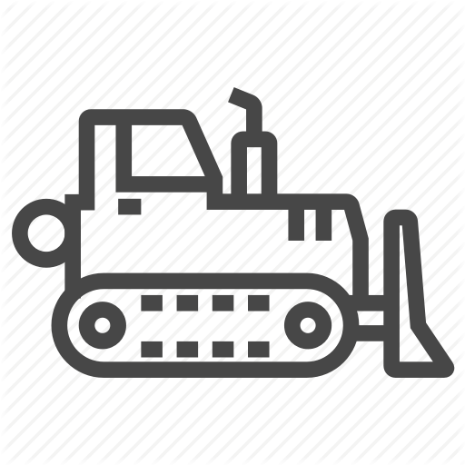 Bulldozer, Excavator, Loader, Vehicle Icon