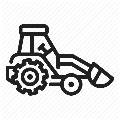 Bulldozer, Front, Loader, Tractor Icon