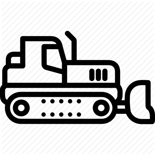 Bulldozer, Construction, Vehicle, Work Icon