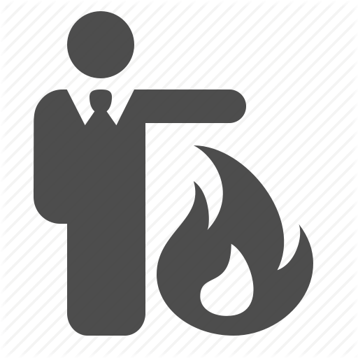 Burning, Businessman, Fire, Flame, Man, People Icon