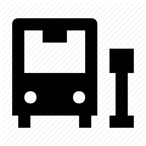 Bus Service, Bus Stand, Bus Stop, Station, Vehicle Icon