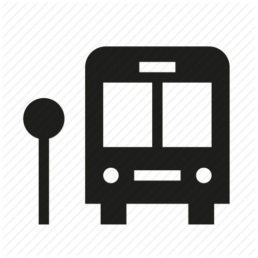 Bus, Bus Stop, City, Public Transportation, Road, Street Icon