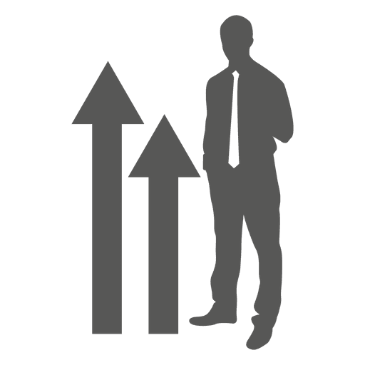 Businessman Standing Growing Graph Icon