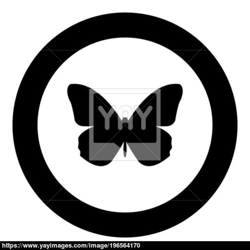 Butterfly Icon Black Color In Circle Vector
