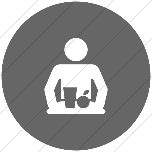 Flat Circle White On Gray Iconathon Cafeteria Icon
