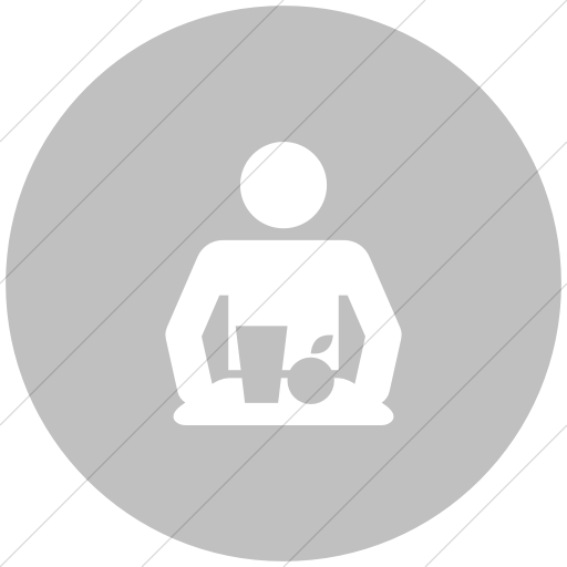 Flat Circle White On Silver Iconathon Cafeteria Icon
