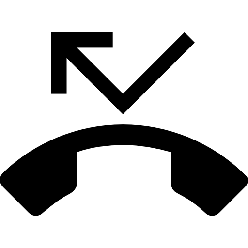 Missed, Call, Phone, Receiver, With, Left, Arrow Icon Free