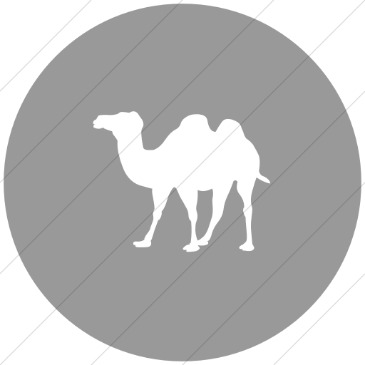 Flat Circle White On Light Gray Animals Bactrian Camel Icon